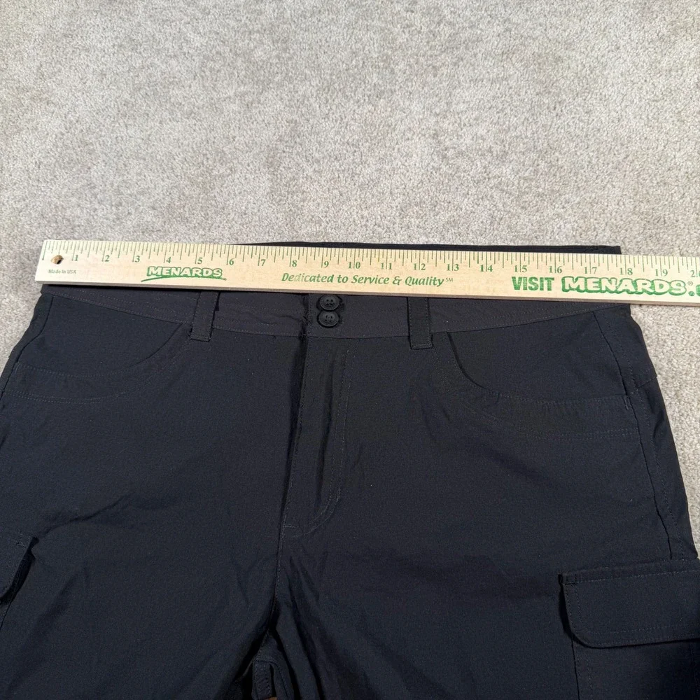 Eddie Bauer Summer Trail Shorts Women 14(FITS 36x5.5) Black Cargo Hiking Outdoor